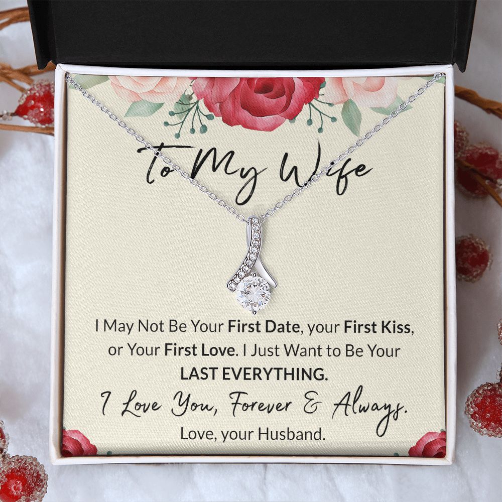 To My Wife Necklace from Husband, Personalized Necklace for Women, Luxury Necklace for Wife from Man Men, Wedding Anniversary Present For Wife, Beautiful Wife Jewelry Christmas Birthday Gift For Wife18 Alluring Beauty Necklace