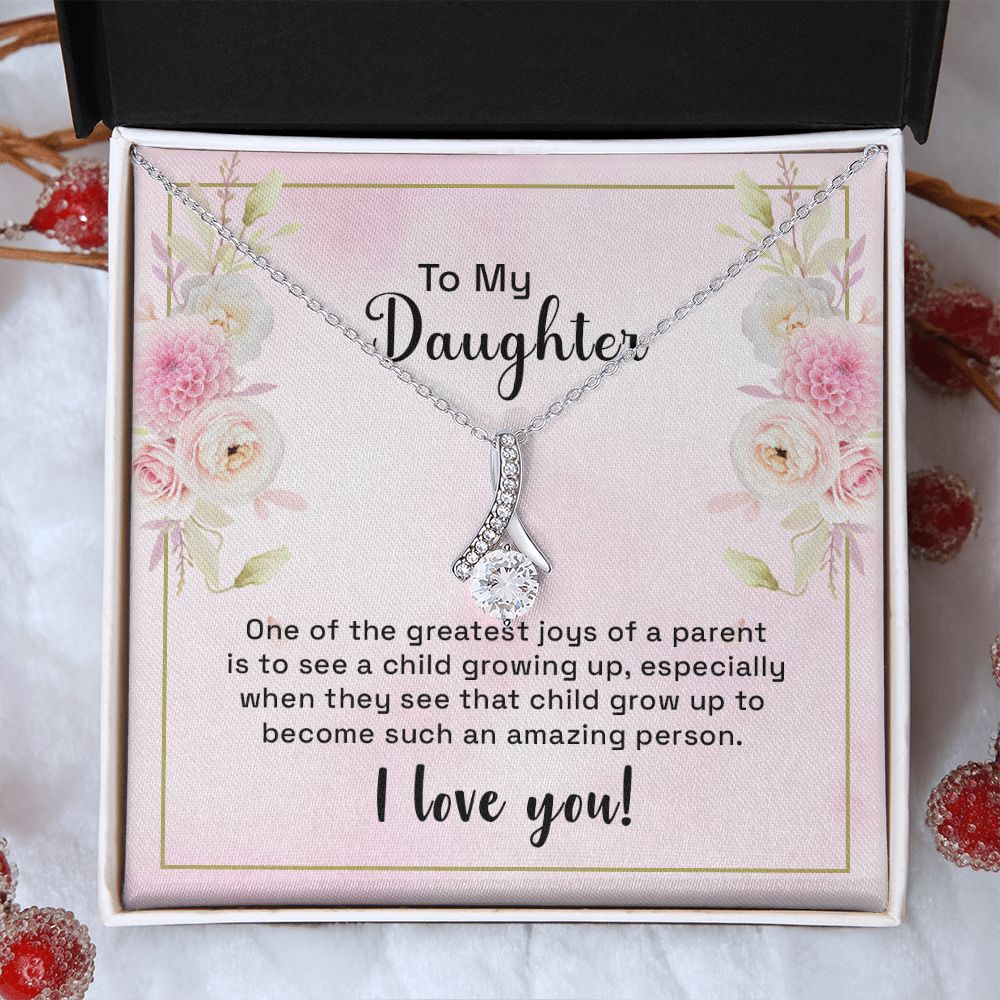 Mother and Daughter Necklace for Girls, To My Daughter Gift Necklace from Mom, Birthday Christmas Gift Graduation Gifts for Daughters, Jewelry Pendant Present for Daughter, Mother Daughter Gift 44 Alluring Beauty Necklace