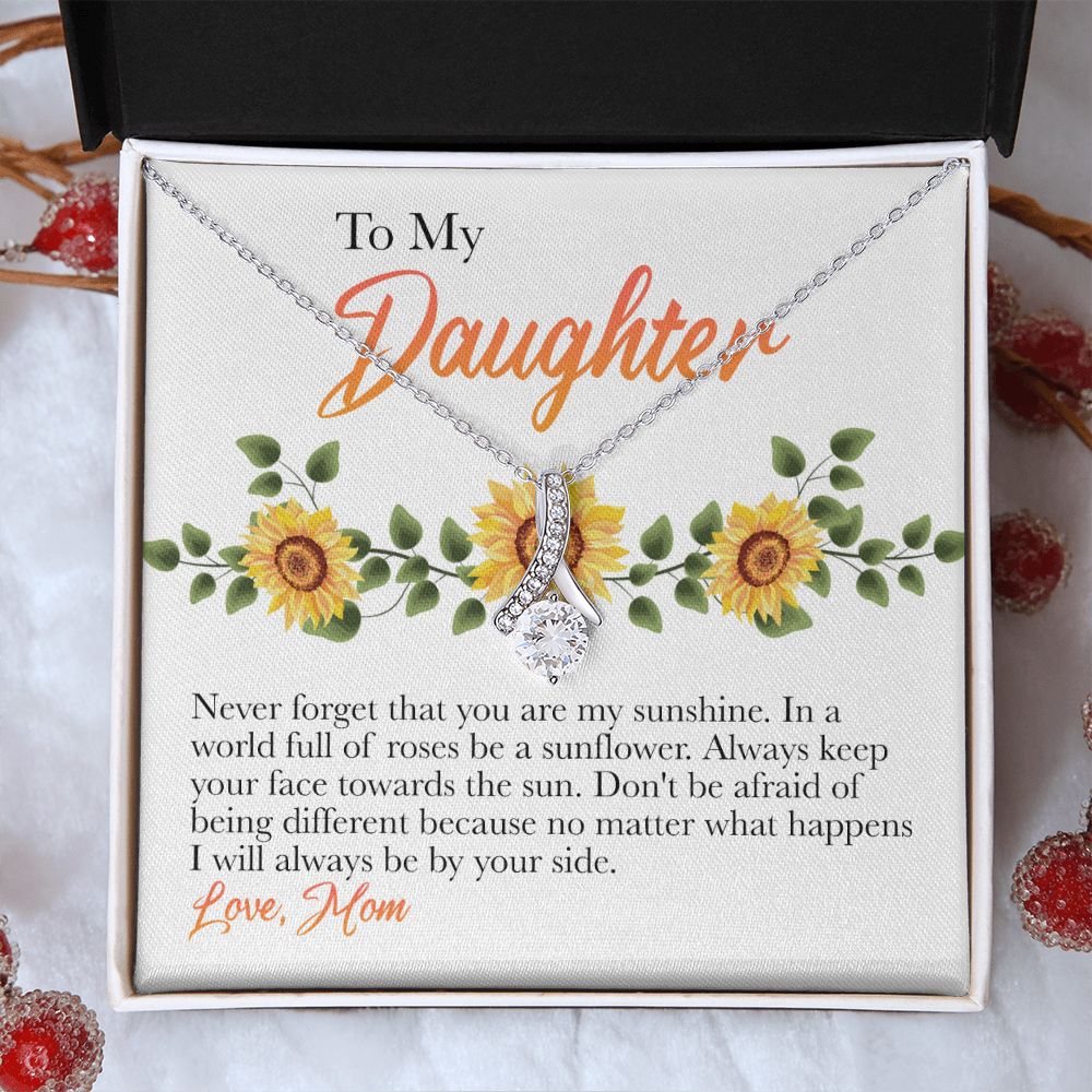 Mother Daughter Gift Ideas, To My Daughter Gift Necklace from Mom, Jewelry Pendant Present for Daughter, Birthday Christmas Gift Graduation Gifts for Daughters, Mother and Daughter Necklace 30 Alluring Beauty Necklace