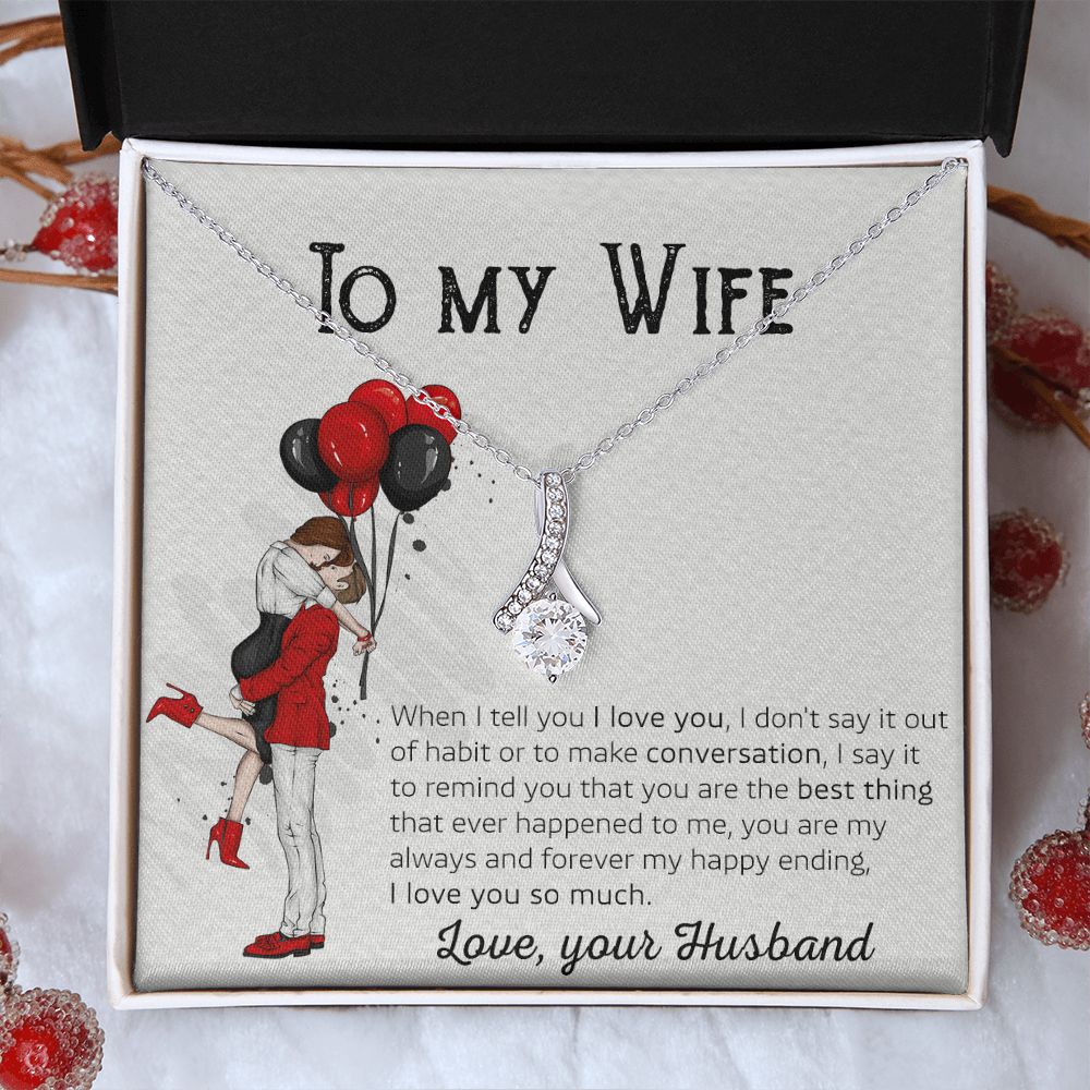 Birthday Gifts For Wife, Necklace Gifts For Wife From Husband, To My Wife Jewelry For Women , To My Wife Necklace  from Husband Wedding Anniversary Present For Wife, Beautiful Wife Jewelry Christmas 7 Alluring Beauty Necklace