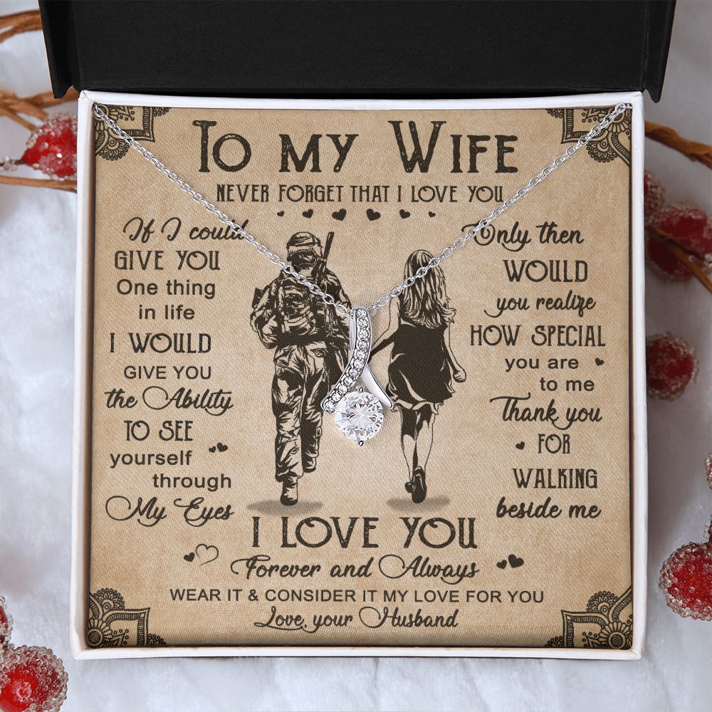 Birthday Gifts For Wife, Necklace Gifts For Wife From Husband, To My Wife Jewelry For Women , To My Wife Necklace  from Husband Wedding Anniversary Present For Wife, Beautiful Wife Jewelry Christmas20 Alluring Beauty Necklace