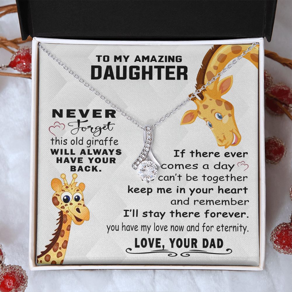 Jewelry Pendant Present for Daughter, To My Daughter Gift Necklace from Mom, Mother Daughter Gift Ideas, Birthday Christmas Gift Graduation Gifts for Daughters, Mother and Daughter Necklace 18 Alluring Beauty Necklace