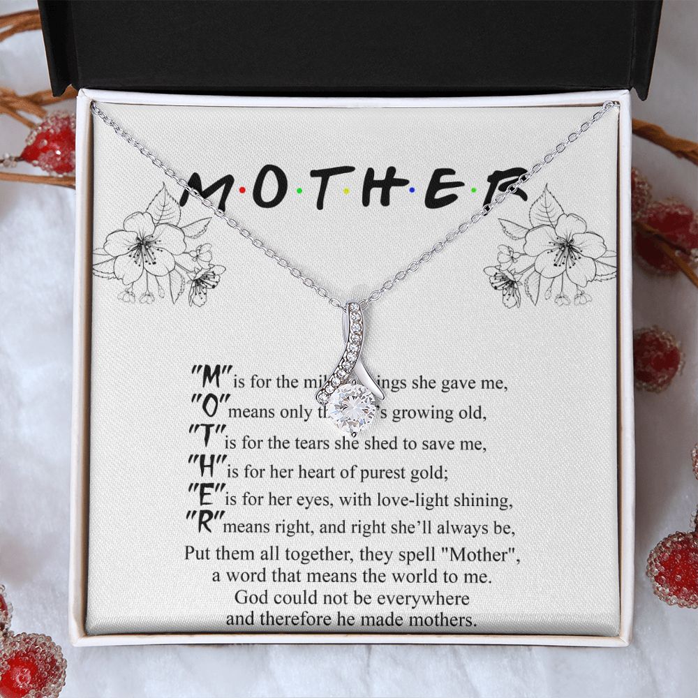 Mom Necklace Gifts for Mom from Daughter to Mom Gifts for Mothers Day from Daughter, To My Mom Necklace from Daughter to Mom Birthday Gifts Necklace with Message Card and Gift Box2224 Alluring Beauty Necklace