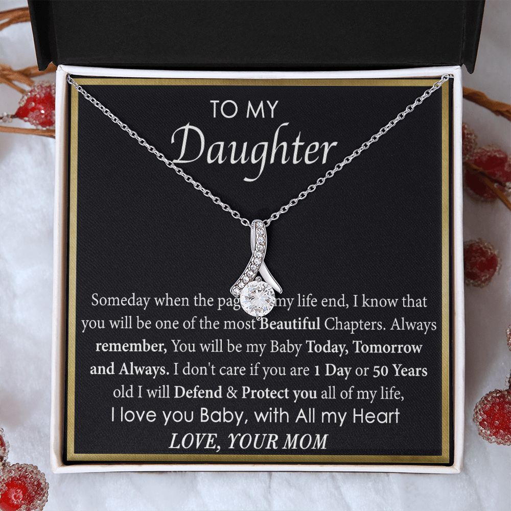 Mother Daughter Gift Ideas, To My Daughter Gift Necklace from Mom, Jewelry Pendant Present for Daughter, Birthday Christmas Gift Graduation Gifts for Daughters, Mother and Daughter Necklace 2136 Alluring Beauty Necklace