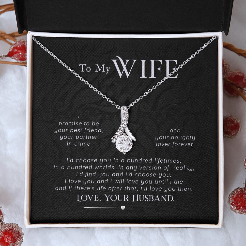 To My Wife Necklace Pendant Gift From Husband I'll Love You Then With Message Card and Gift Box. Valentine's Day Gift For Wife Future Wife Alluring Beauty Necklace