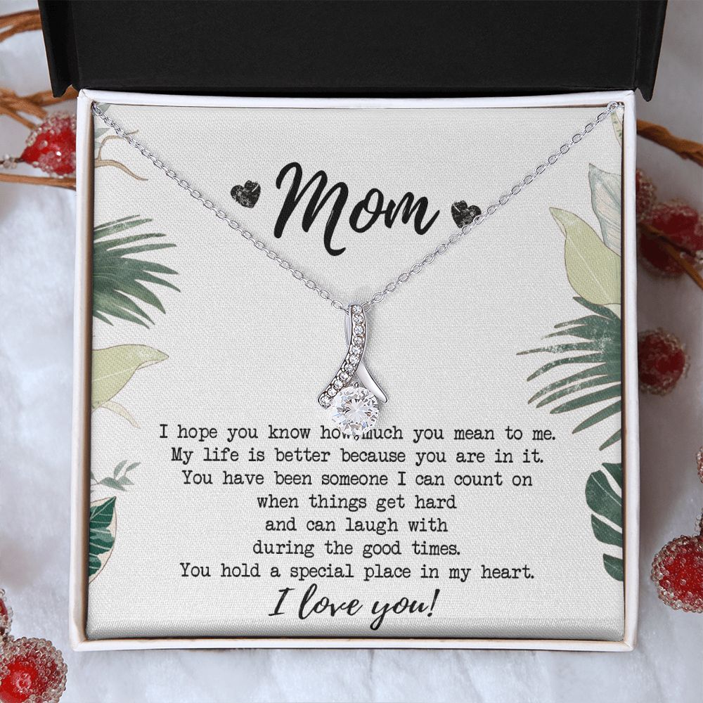 Mothers Day Gift, Gift for Mom, Birthday, Heart Necklace, Mother Daughter Necklace, Gifts for Mom from Daughter, from Son to Mom Alluring Beauty Necklace