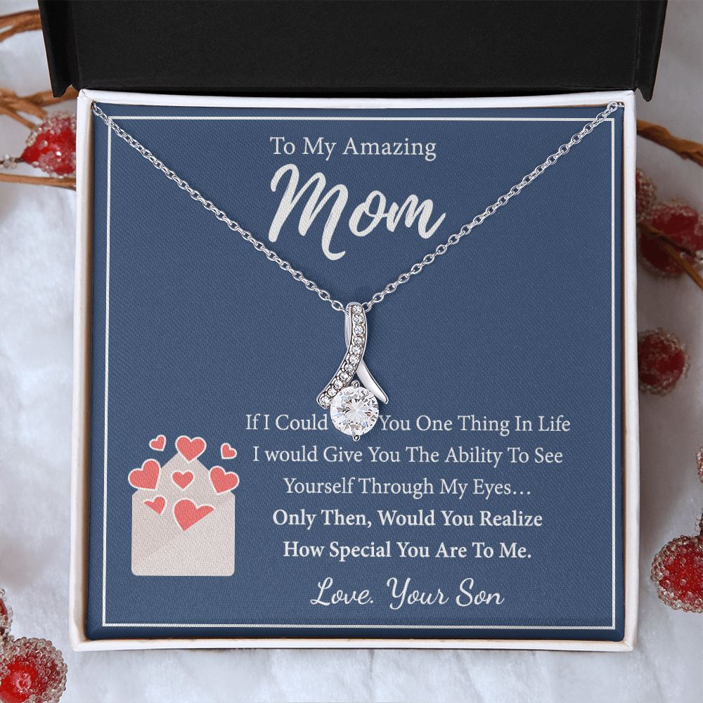 Mom Necklace Gifts for Mom from Daughter to Mom Gifts for Mothers Day from Daughter, To My Mom Necklace from Daughter to Mom Birthday Gifts Necklace with Message Card and Gift Box2238 Alluring Beauty Necklace