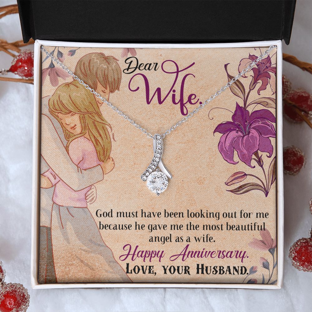 To My Wife Necklace, Wedding Anniversary Jewelry For Women, Necklace For Wife from Husband, Gift For Wife Birthday Gifts From Husband Necklace, Jewelry With Message Card In A Gift Box7 Alluring Beauty Necklace
