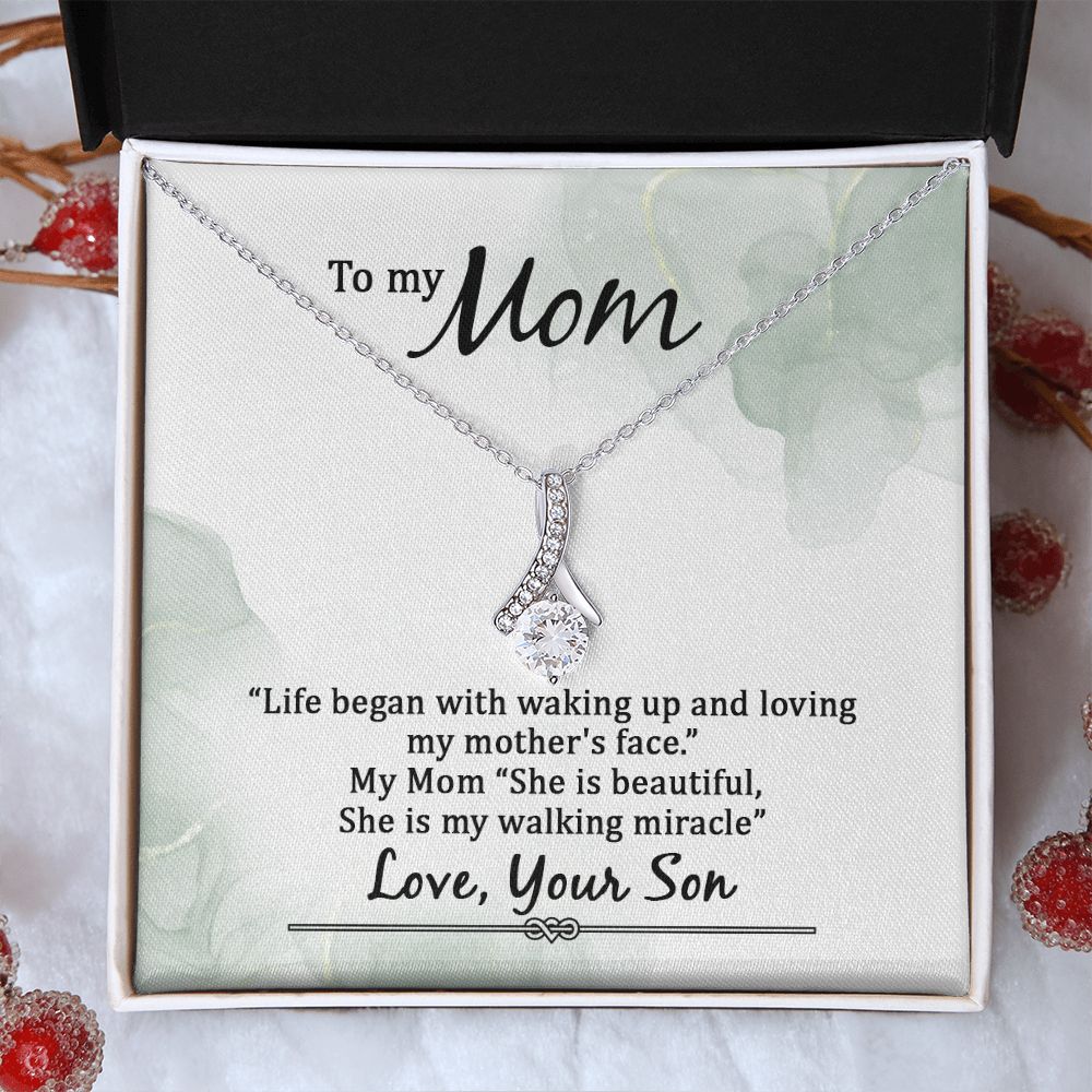 Mom Necklace Gifts for Mom from Daughter to Mom Gifts for Mothers Day from Daughter, To My Mom Necklace from Daughter to Mom Birthday Gifts Necklace with Message Card and Gift Box20 Alluring Beauty Necklace
