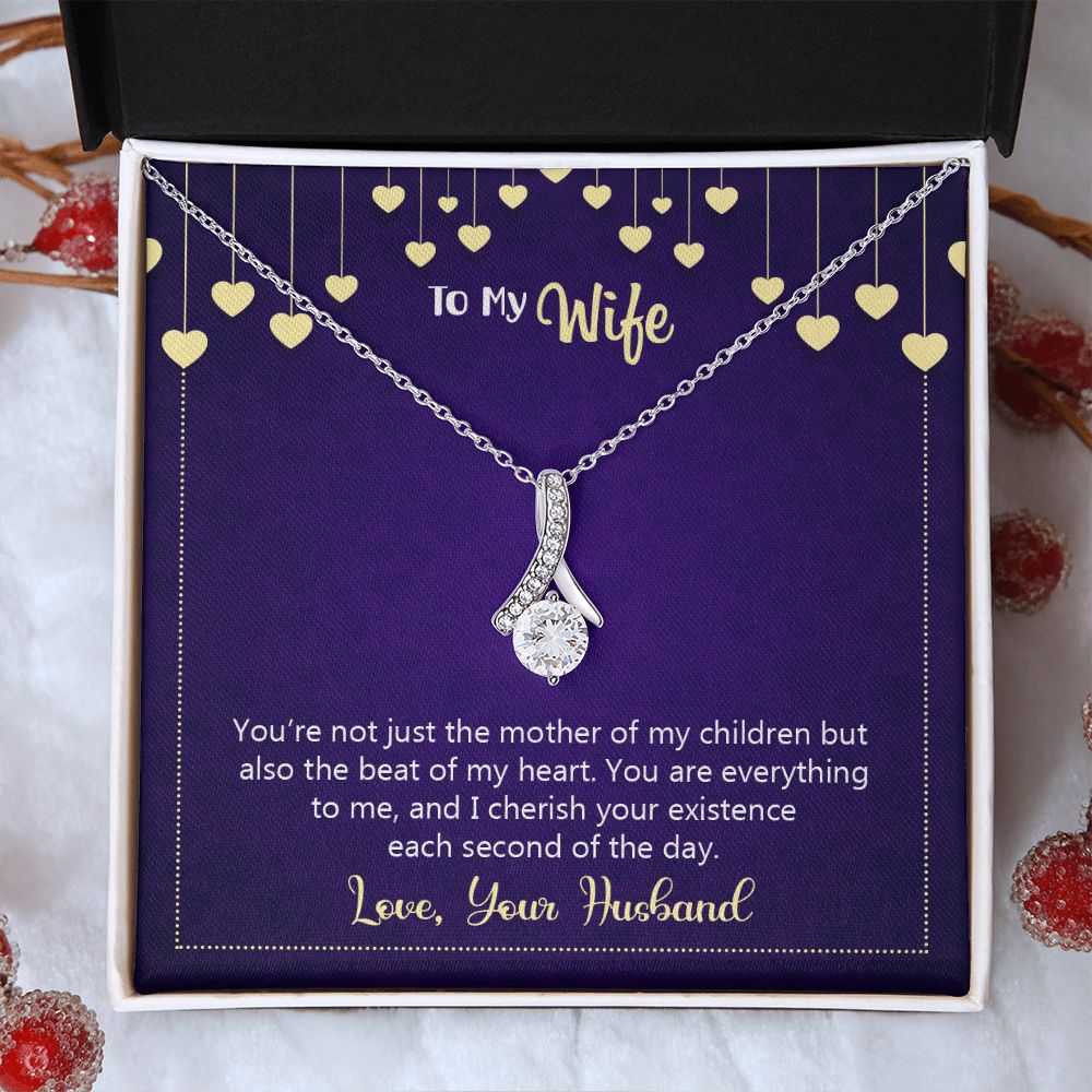 To My Wife Necklace, Wedding Anniversary Jewelry For Women, Necklace For Wife from Husband, Gift For Wife Birthday Gifts From Husband Necklace, Jewelry With Message Card In A Gift Box10 Alluring Beauty Necklace