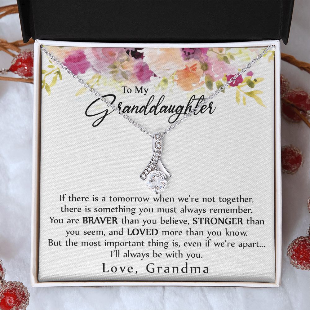 To My Granddaughter Love Knot Necklace, Graduation Gift For Girl From Grandma Alluring Beauty Necklace