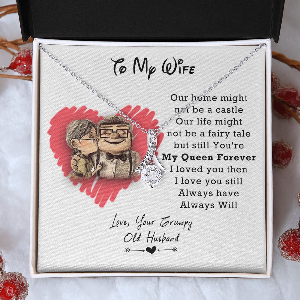 To My Wife Necklace from Husband, Personalized Necklace for Women, Luxury Necklace for Wife from Man Men, Wedding Anniversary Present For Wife, Beautiful Wife Jewelry Christmas Birthday Gifts For Wife3 Alluring Beauty Necklace