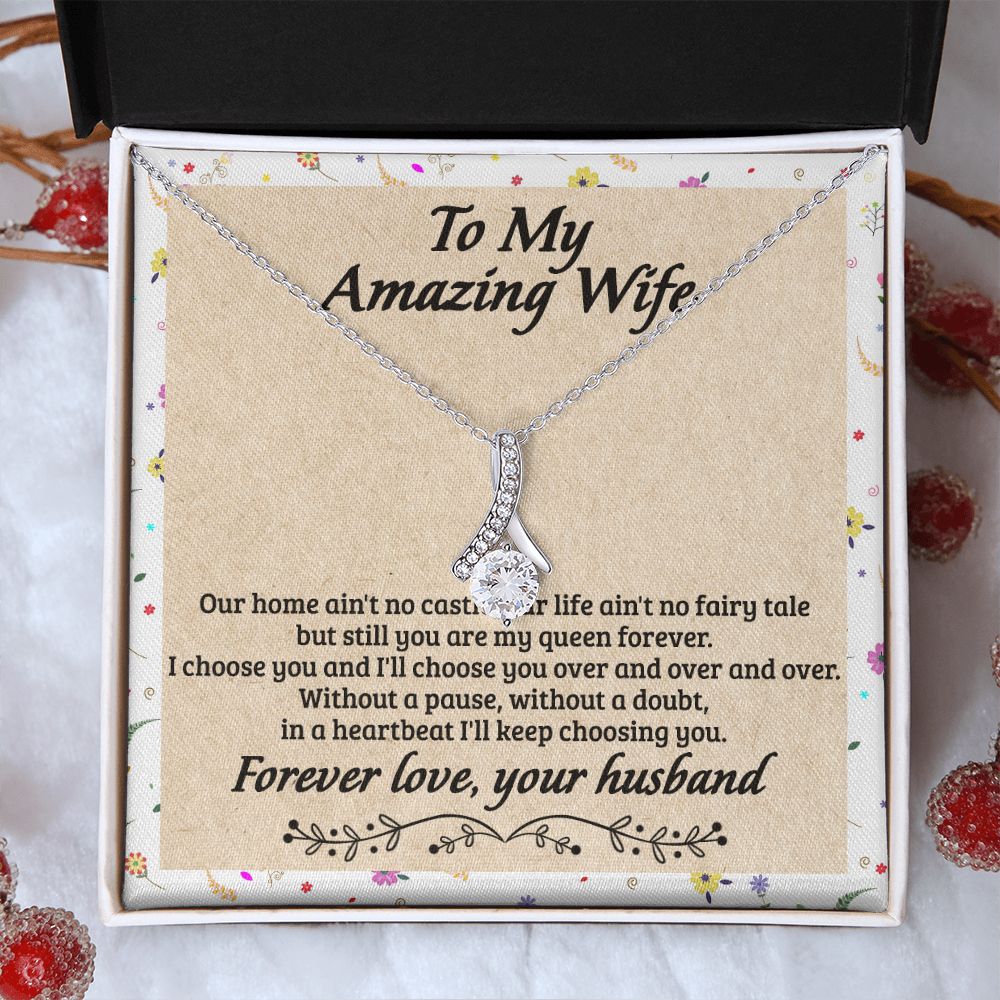 Birthday Gifts For Wife, Necklace Gifts For Wife From Husband, To My Wife Jewelry For Women , To My Wife Necklace  from Husband Wedding Anniversary Present For Wife, Beautiful Wife Jewelry Christmas18 Alluring Beauty Necklace
