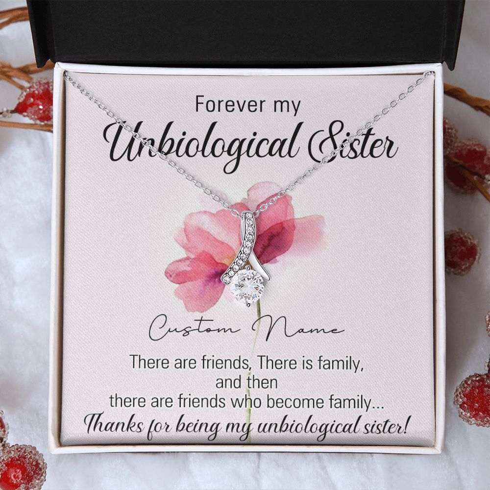 To My Unbiological Sister Necklace for Soul Sister Gift for Big Little Sorority Sister in Law Necklace for Sister Gift Tribe Jewelry Birthday Gift Idea for Best Friend 301 Alluring Beauty Necklace