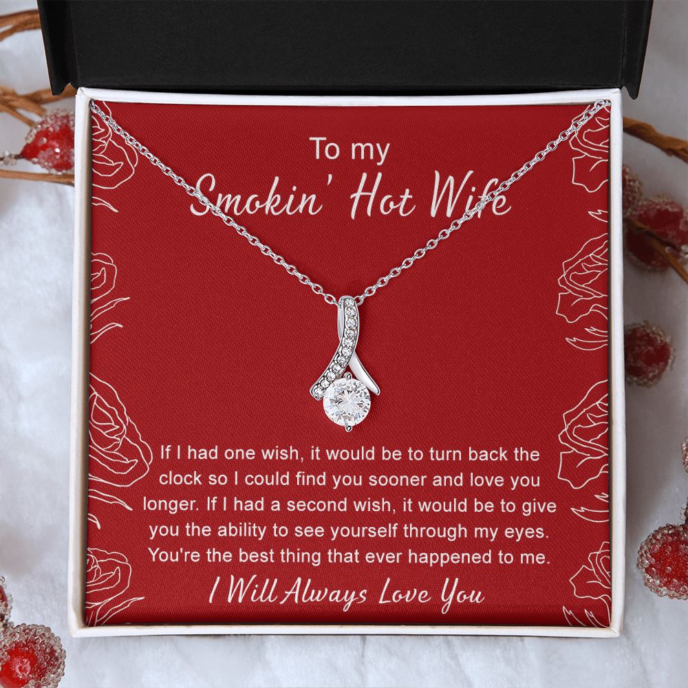 To My Wife Necklace from Husband, Personalized Necklace for Women, Luxury Necklace for Wife from Man Men, Wedding Anniversary Present For Wife, Beautiful Wife Jewelry Christmas Birthday Gifts For Wife4 Alluring Beauty Necklace