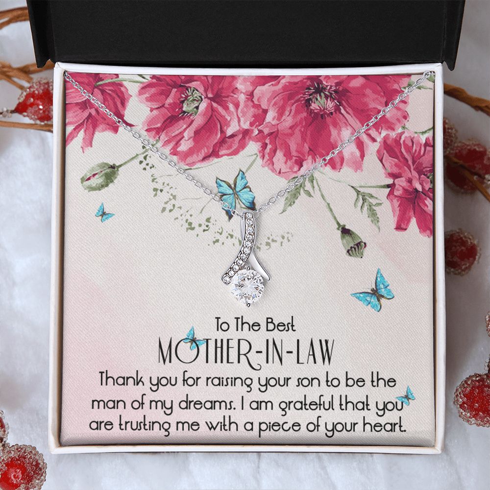 To The Best Mother In Law Necklace, Mother In Law Gifts, Mothers Day Gifts Necklace Alluring Beauty Necklace