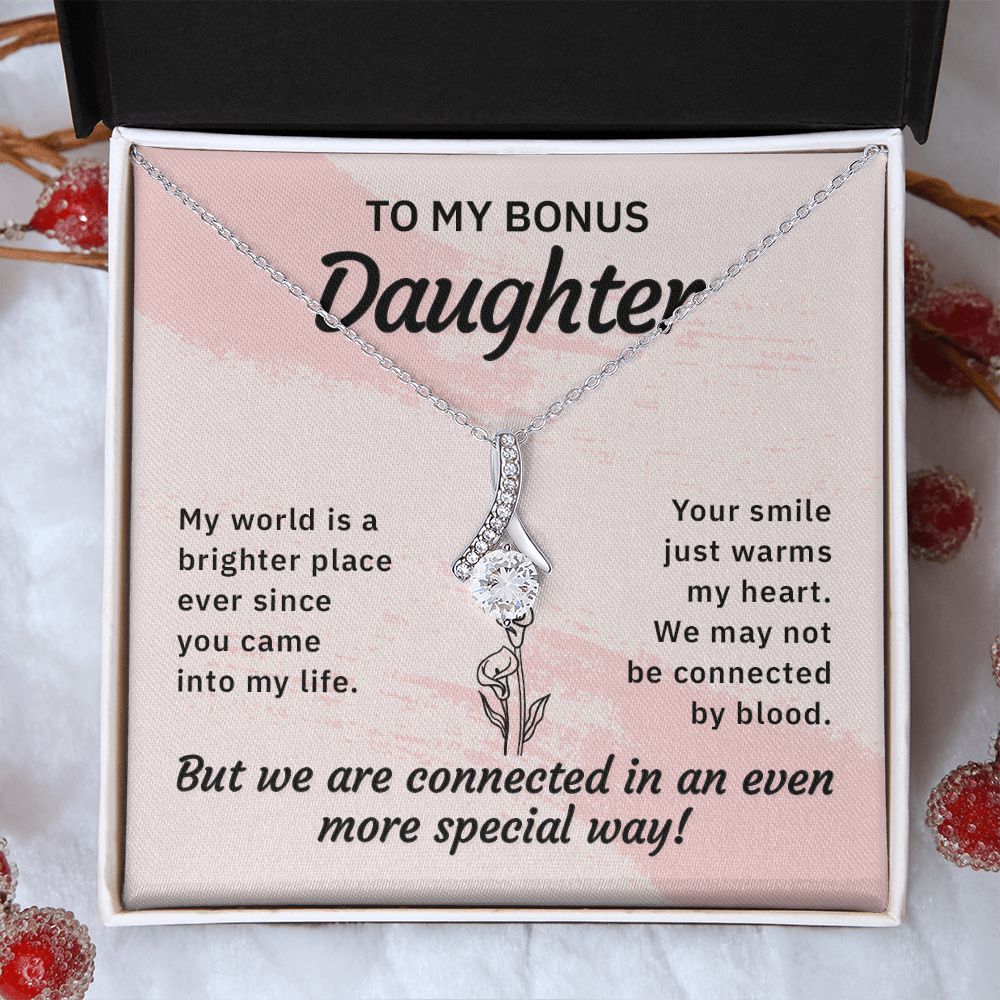 Bonus Daughter Gifts From Stepdad, Step Daughter Gifts From Stepmom, Stepdaughter Gifts From Stepdad, Father Stepdaughter Necklace, To My Bonus Daughter Necklaces, Christmas Gifts For Bonus11 Alluring Beauty Necklace