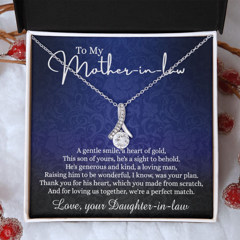 To My Mother in Law Necklace, Mother in Law Gift, Necklace for Mother in Law Jewelry Gift to My Mother-in-law on Wedding Day Mother's day gift for Mother in Law Birthday gift Alluring Beauty Necklace