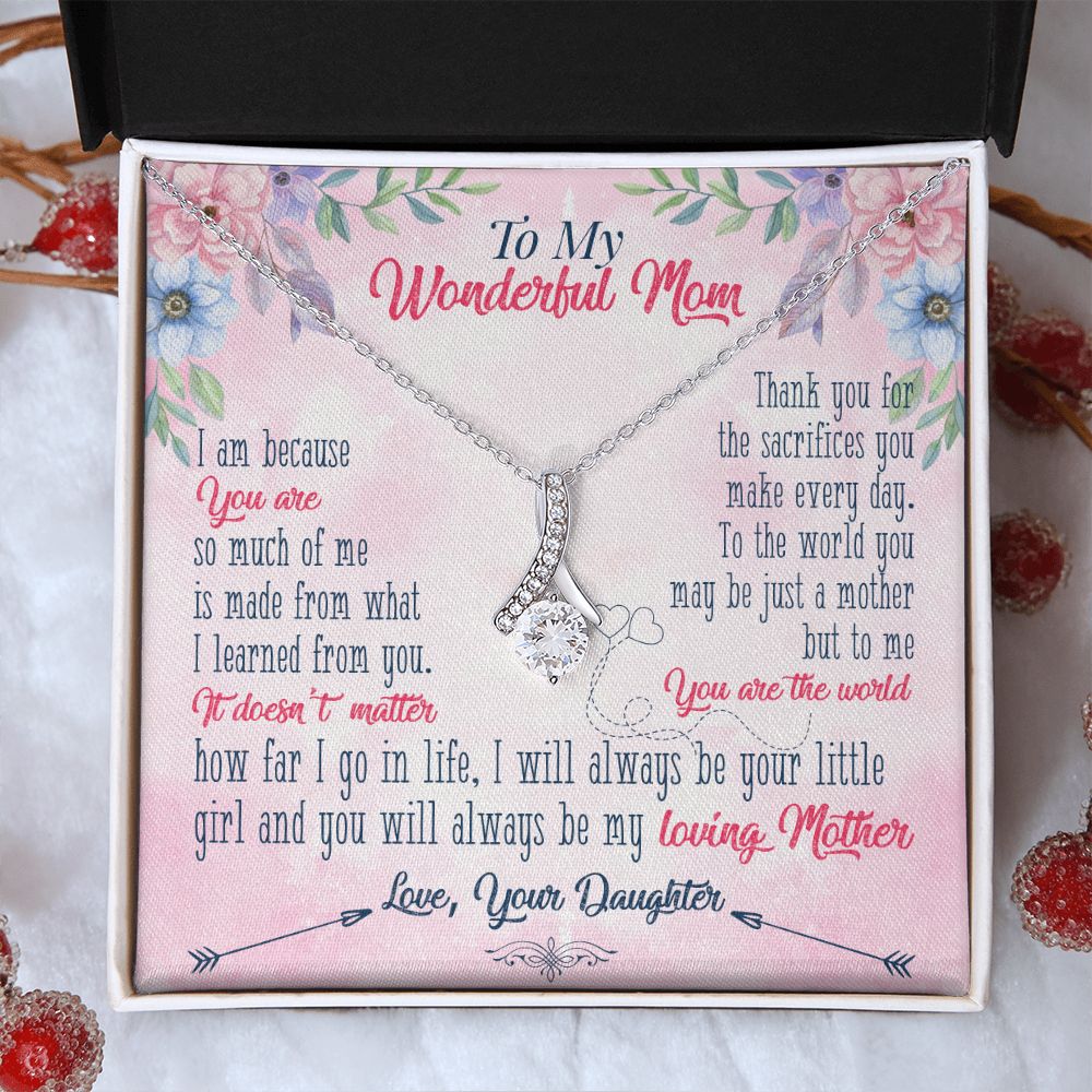 To My Wonderful Mom Necklace Pendant Gift From Daughter Necklace Gift For To Mom Happy Mother's Day Mother In Law Gift On Birthday Anniversary Gift 30821 Alluring Beauty Necklace