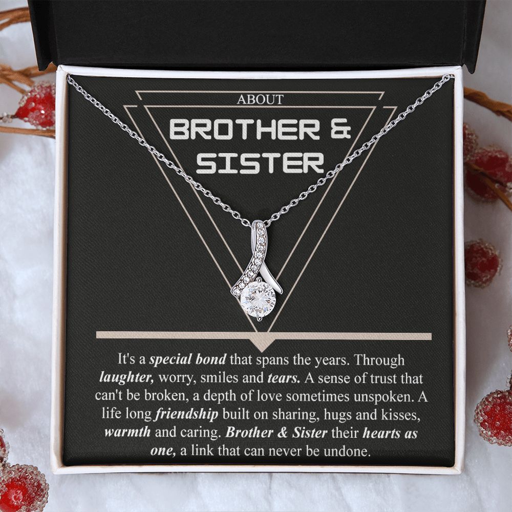 Brother & Sister Gift Necklace Cuban Link Chain Necklace Gift From Sister to Bro Alluring Beauty Necklace