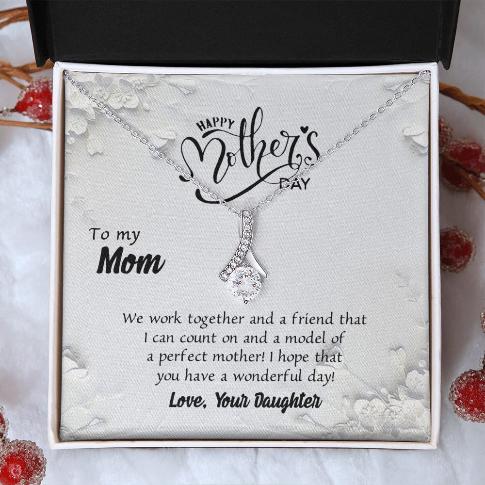 Mom Necklace Gifts for Mom from Daughter to Mom Gifts for Mothers Day from Daughter, To My Mom Necklace from Daughter to Mom Birthday Gifts Necklace with Message Card and Gift Box6 Alluring Beauty Necklace