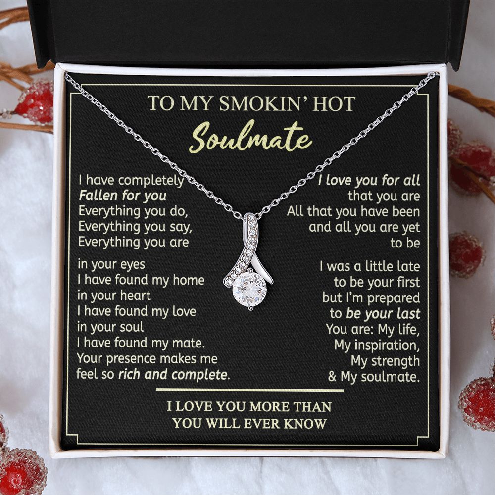 To My Smokin Hot Soulmate Necklace - Wife Gifts From Husband To My Wife Necklace, Gift for Her Romantic, Girlfriend Gifts Necklace for Wife from Men Includes Message Card and Gift Box 2 Alluring Beauty Necklace