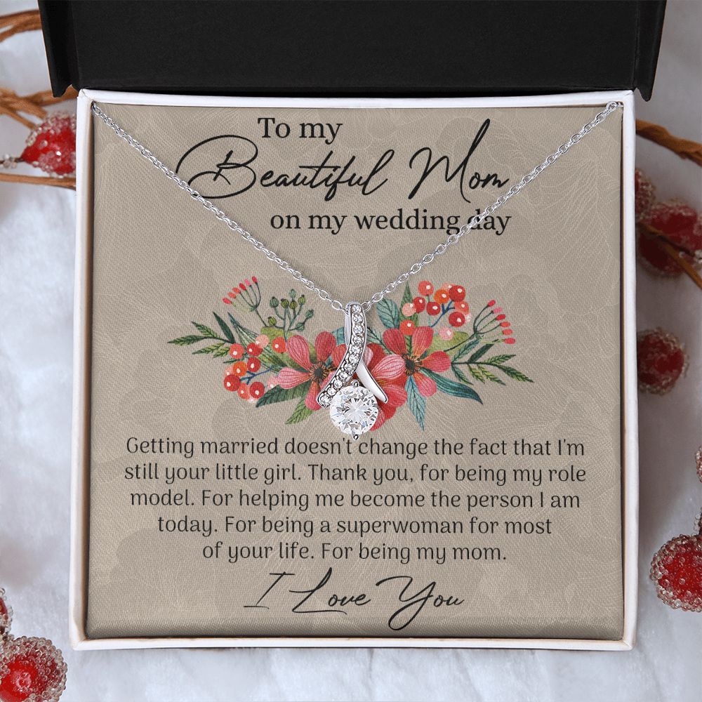 Mom Wedding Gift from Bride, Gift for Mom on Wedding Day, Mother of the Bride Necklace, Wedding Gift for Mom, Bride to Mom Gift Alluring Beauty Necklace