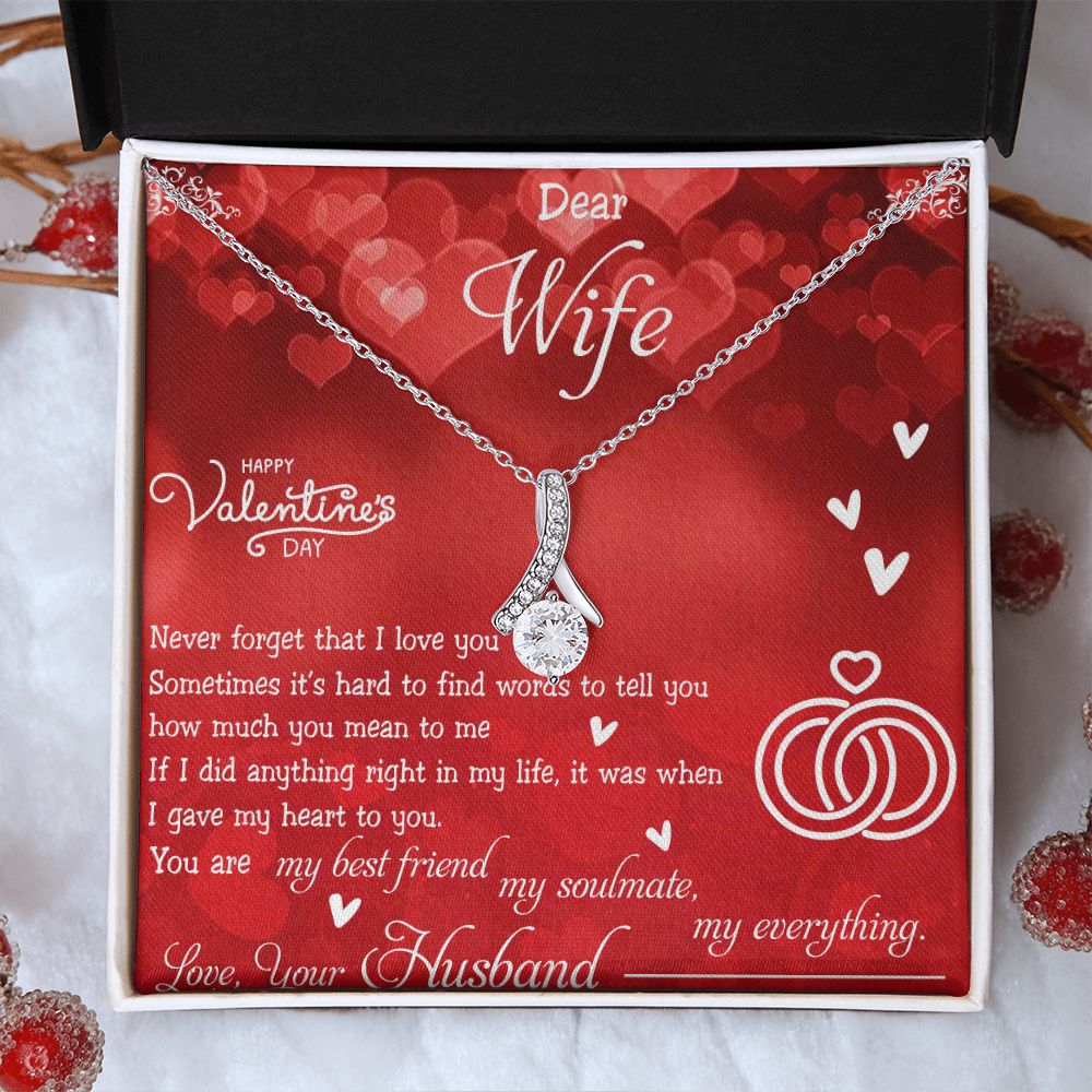 To My Wife Necklace, Wedding Anniversary Jewelry For Women, Necklace For Wife from Husband, Gift For Wife Birthday Gifts From Husband Necklace, Jewelry With Message Card In A Gift Box4 Alluring Beauty Necklace