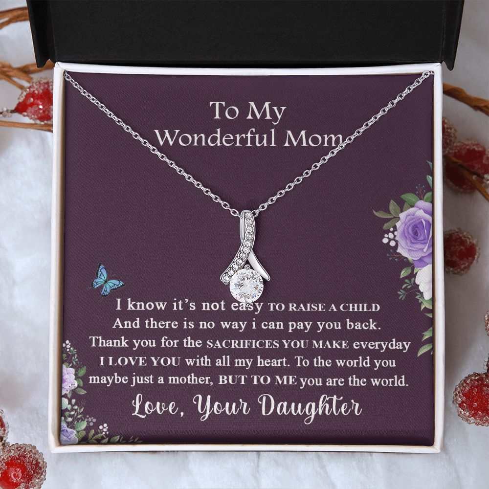 Mom Necklace Gifts for Mom from Daughter to Mom Gifts for Mothers Day from Daughter, To My Mom Necklace from Daughter to Mom Birthday Gifts Necklace with Message Card and Gift Box2231 Alluring Beauty Necklace