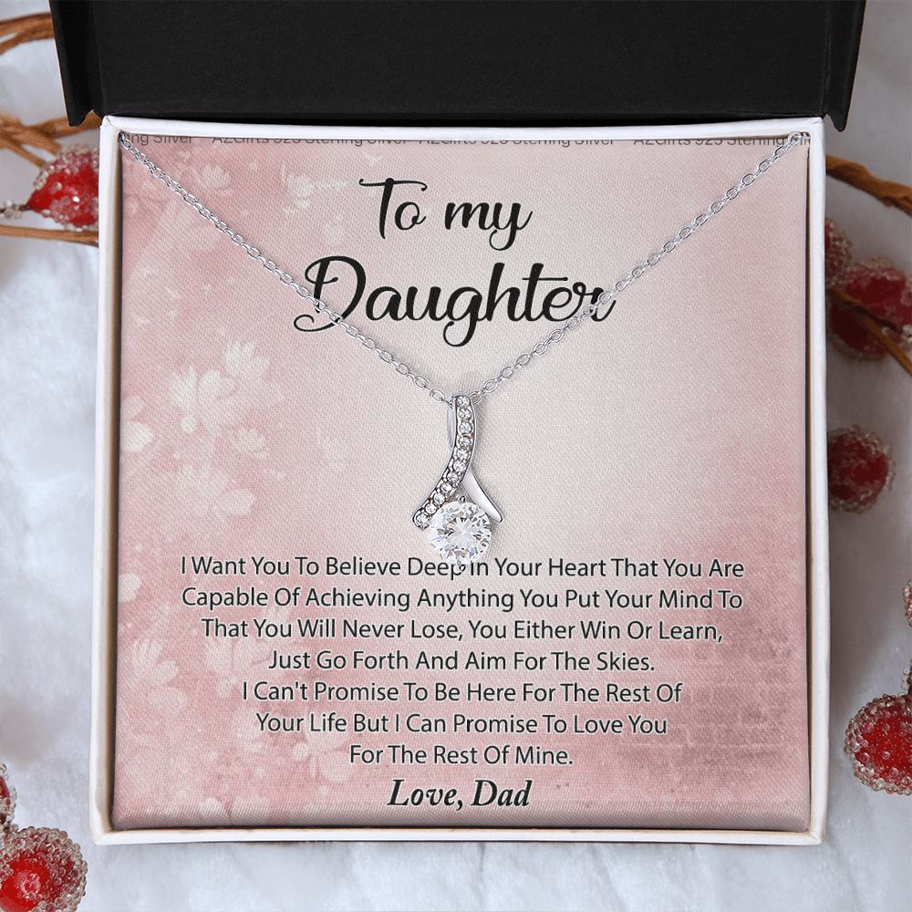 To My Daughter Necklace Gift From Mom I Love You Forever and Always Hearts Necklace For Daughter Present for Birthday Anniversary Christmas Valentine's Day Alluring Beauty Necklace