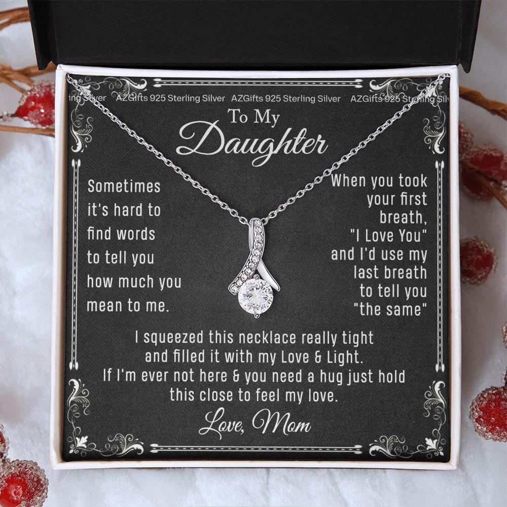 To My Daughter Necklace From Mom - Necklaces For Daughter From Mom, Mother Daughter Necklace, Gifts For Daughters From Mothers, Jewelry Gift For Badass Daughter On Birthday, Christmas, Graduation Alluring Beauty Necklace