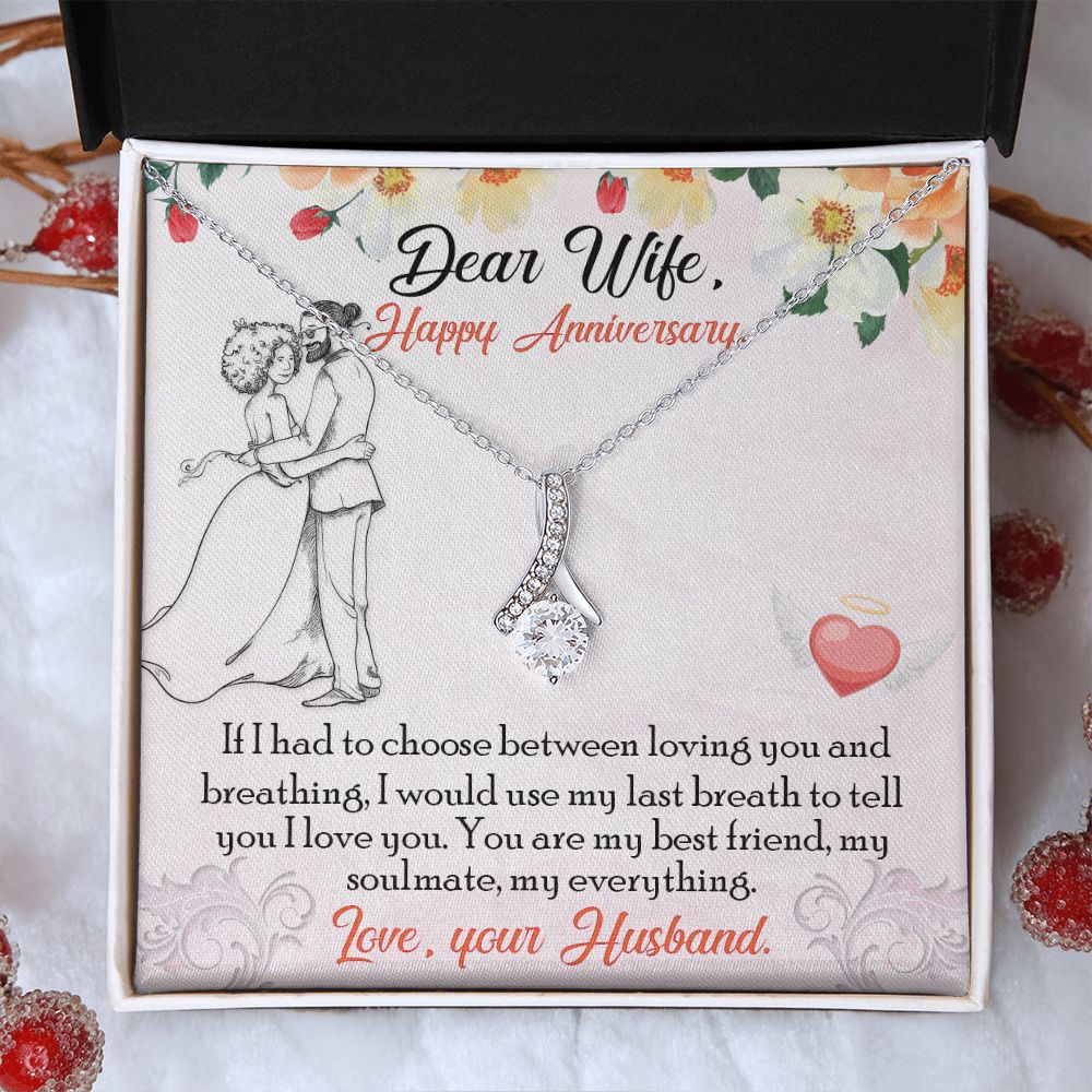 To My Wife Necklace from Husband, Personalized Necklace for Women, Luxury Necklace for Wife from Man Men, Wedding Anniversary Present For Wife, Beautiful Wife Jewelry Christmas Birthday Gift For Wife13 Alluring Beauty Necklace