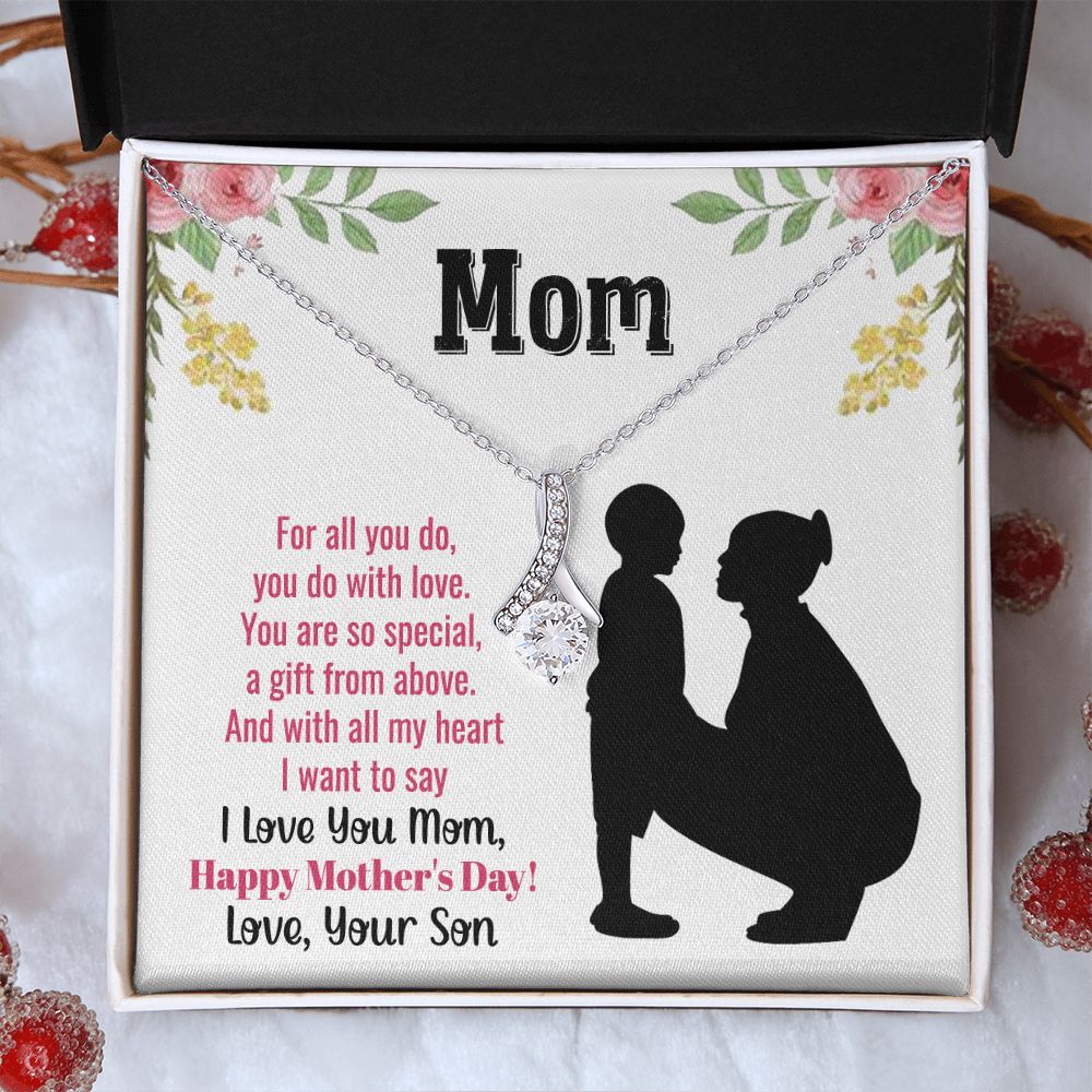 To My Mom Necklace, Gift For Mom, Mother's Day Gift from Daughter, Mom Jewelry Gift for Mothers Day, Birthday Gift for Mother, Moms Gift from Daughter Son, Necklace for Mom Mother22 Alluring Beauty Necklace