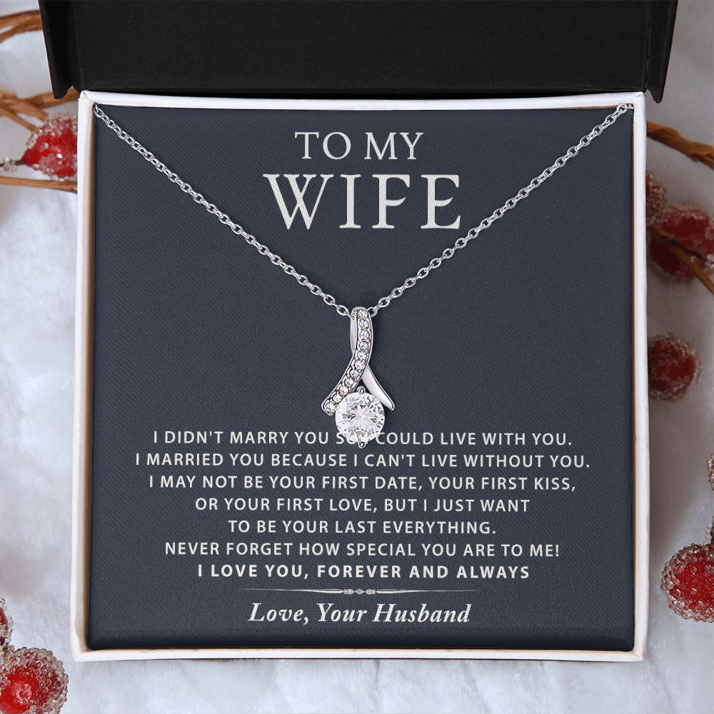 To My Wife Necklace from Husband, Personalized Necklace for Women, Luxury Necklace for Wife from Man Men, Wedding Anniversary Present For Wife, Beautiful Wife Jewelry Christmas Birthday Gift For Wife16 Alluring Beauty Necklace