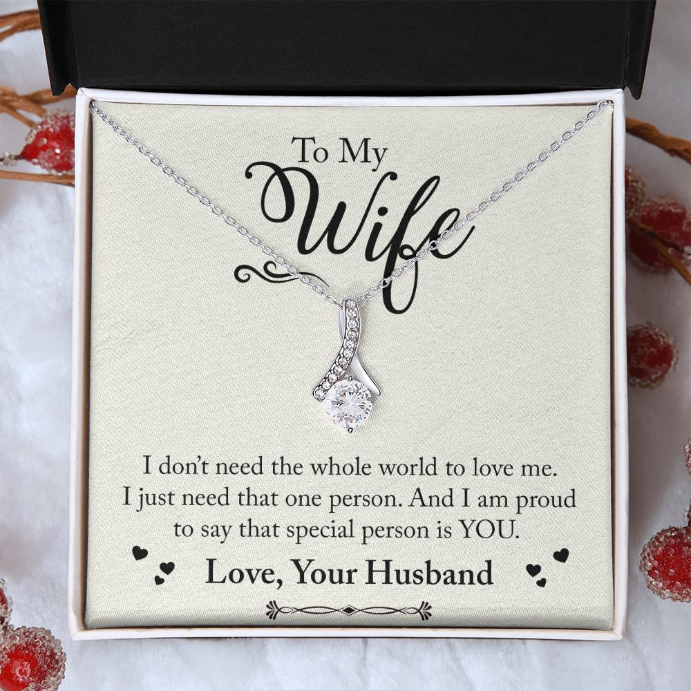 To My Wife Necklace from Husband, Personalized Necklace for Women, Luxury Necklace for Wife from Man Men, Wedding Anniversary Present For Wife, Beautiful Wife Jewelry Christmas Birthday Gift For Wife24 Alluring Beauty Necklace