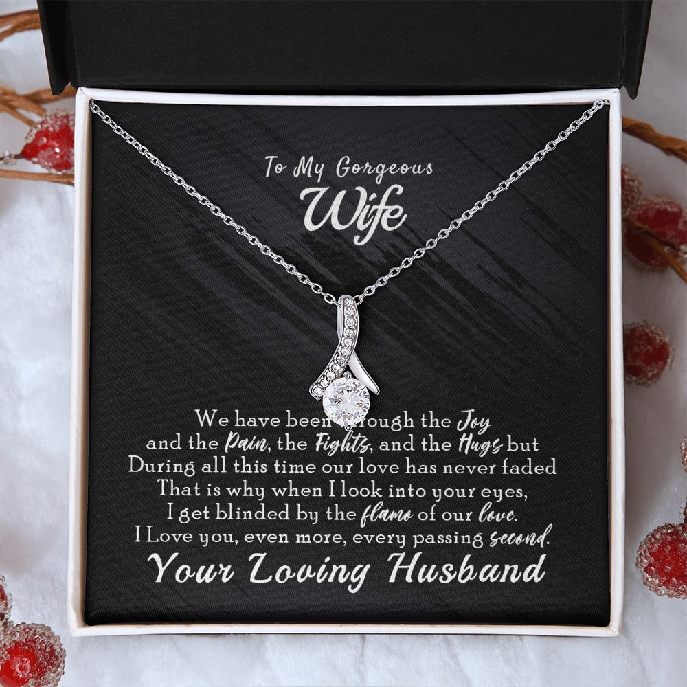 To My Wife Necklace from Husband, Personalized Necklace for Women, Luxury Necklace for Wife from Man Men, Wedding Anniversary Present For Wife, Beautiful Wife Jewelry Christmas Birthday Gift For Wife14 Alluring Beauty Necklace