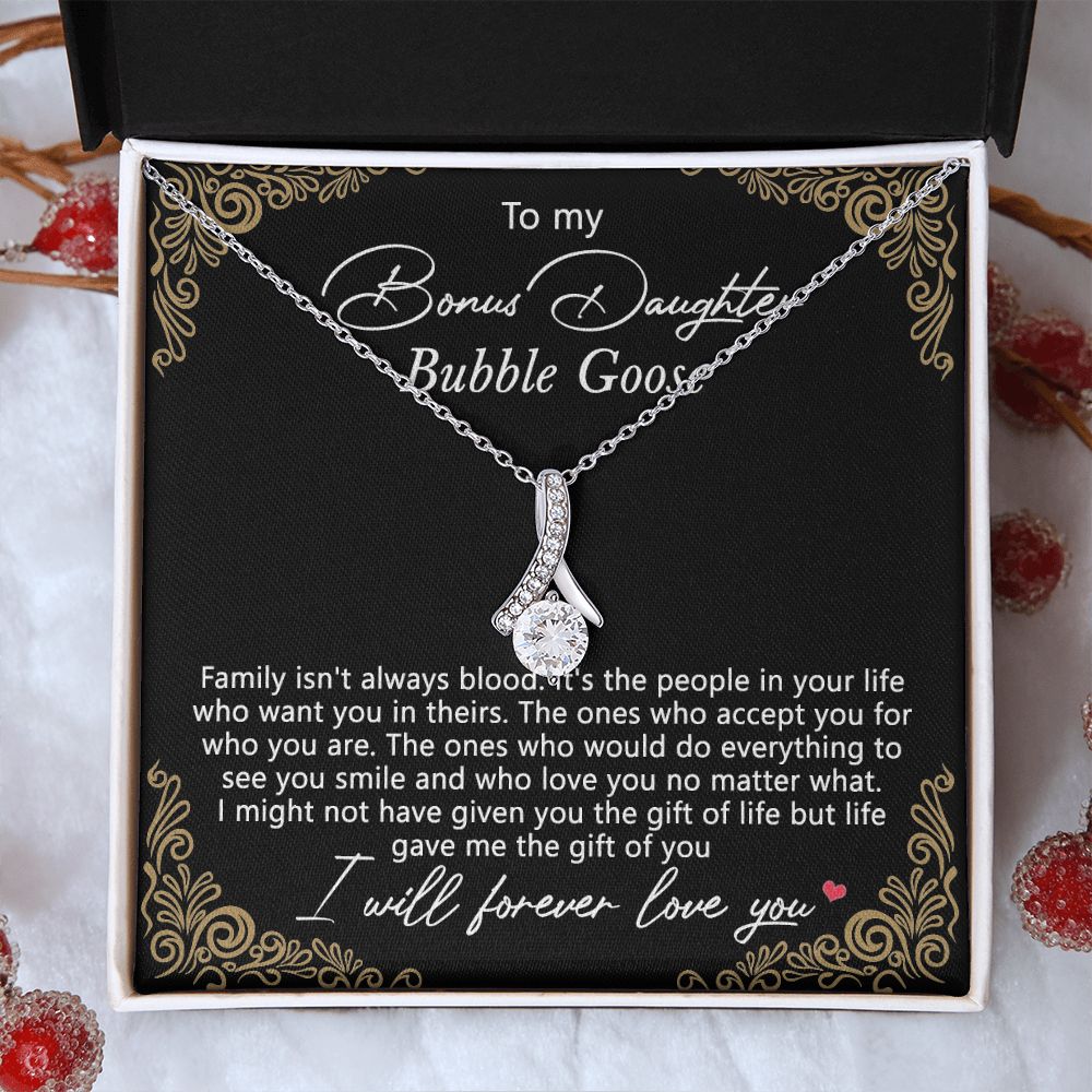 Bonus Daughter Gifts From Stepdad, Step Daughter Gifts From Stepmom, Stepdaughter Gifts From Stepdad, Father Stepdaughter Necklace, To My Bonus Daughter Necklaces, Christmas Gifts For Bonus9 Alluring Beauty Necklace