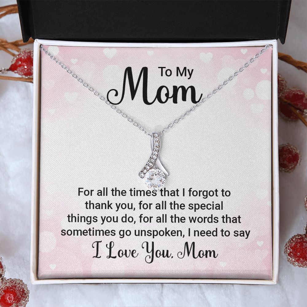 To My Mom Necklace, Gift For Mom, Mother's Day Gift from Daughter, Mom Jewelry Gift for Mothers Day, Birthday Gift for Mother, Moms Gift from Daughter Son, Necklace for Mom Mother 23 Alluring Beauty Necklace