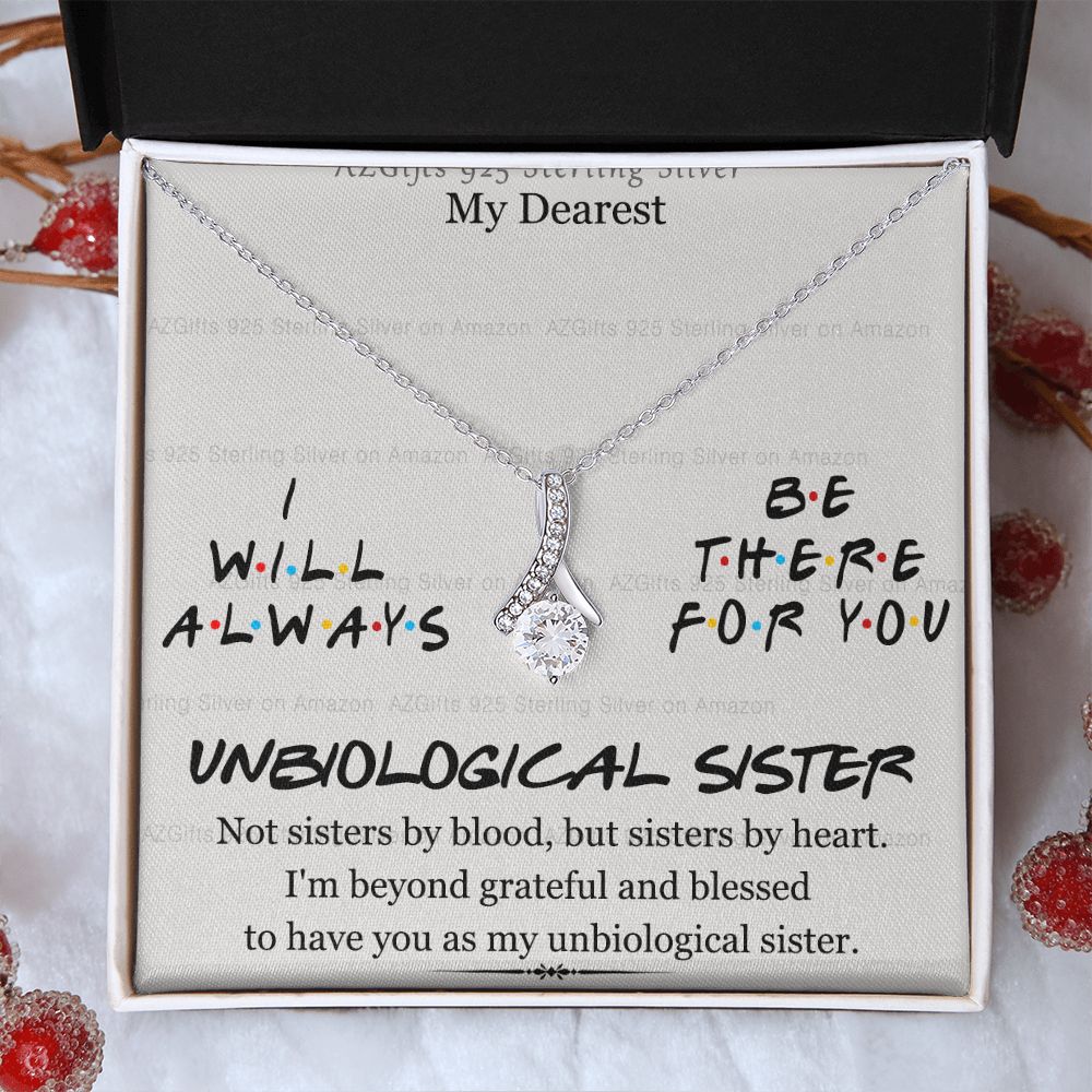 To My Unbiological Sister Necklace Pendant Gift for Soul Sister Unbiological Sister Gift for Women Girls My Unbiological Sister Jewelry Birthday Gift Idea 301 Alluring Beauty Necklace