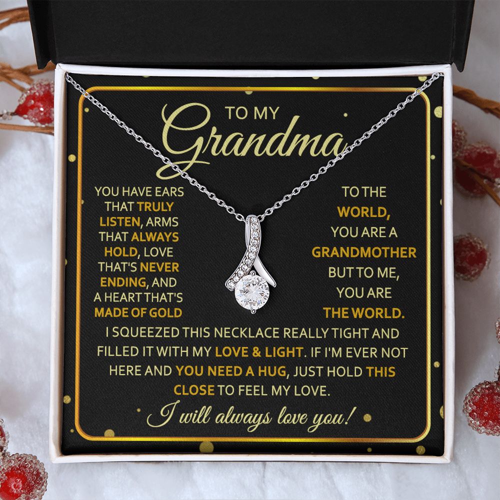 To My Grandma Necklace, Gift for Grandmother Necklace, Mothers Day Gift For Grandma Nana, Grandma Jewelry From Grandchildren GrandKids , Jewelry Box Gift For Grandma Grandmother7 Alluring Beauty Necklace