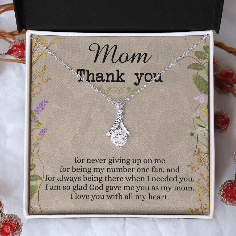 To My Mom Necklace, Thank you Mom Gift, Gift for Mom, Mother's Day Gift from Daughter, Mother Daughter gift, Gift from child, Gift for Mom, Mothers Day Necklace for Women Alluring Beauty Necklace