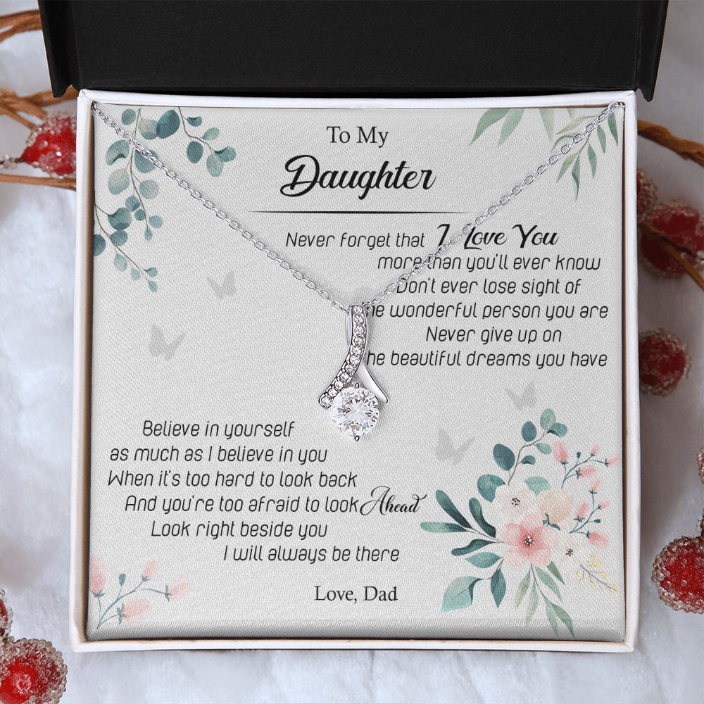 Jewelry Pendant Present for Daughter, To My Daughter Gift Necklace from Mom, Mother Daughter Gift Ideas, Birthday Christmas Gift Graduation Gifts for Daughters, Mother and Daughter Necklace 20 Alluring Beauty Necklace