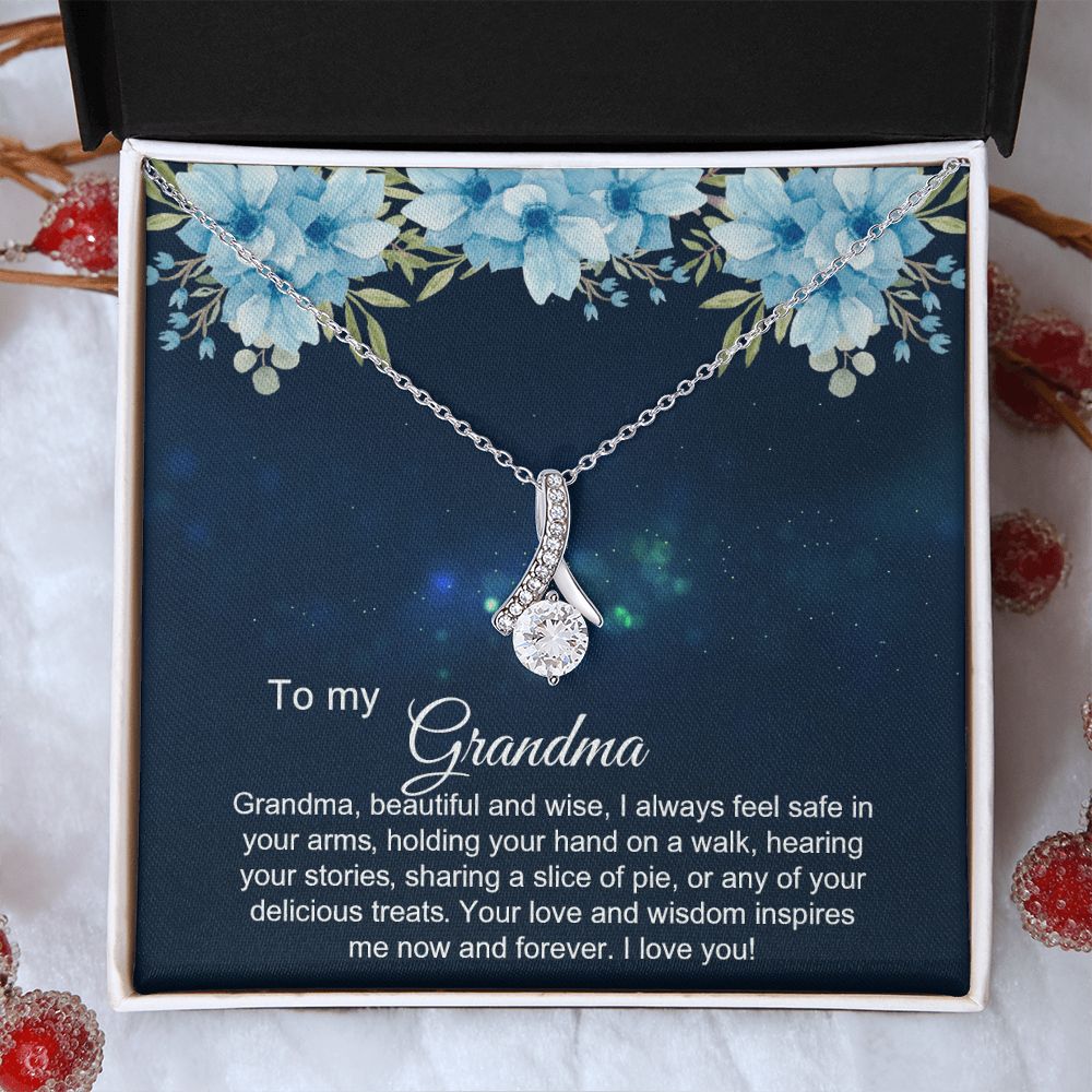 To My Grandma Necklace, Gift for Grandmother Necklace, Mothers Day Gift For Grandma Nana, Grandma Jewelry From Grandchildren GrandKids , Jewelry Box Gift For Grandma Grandmother2 Alluring Beauty Necklace
