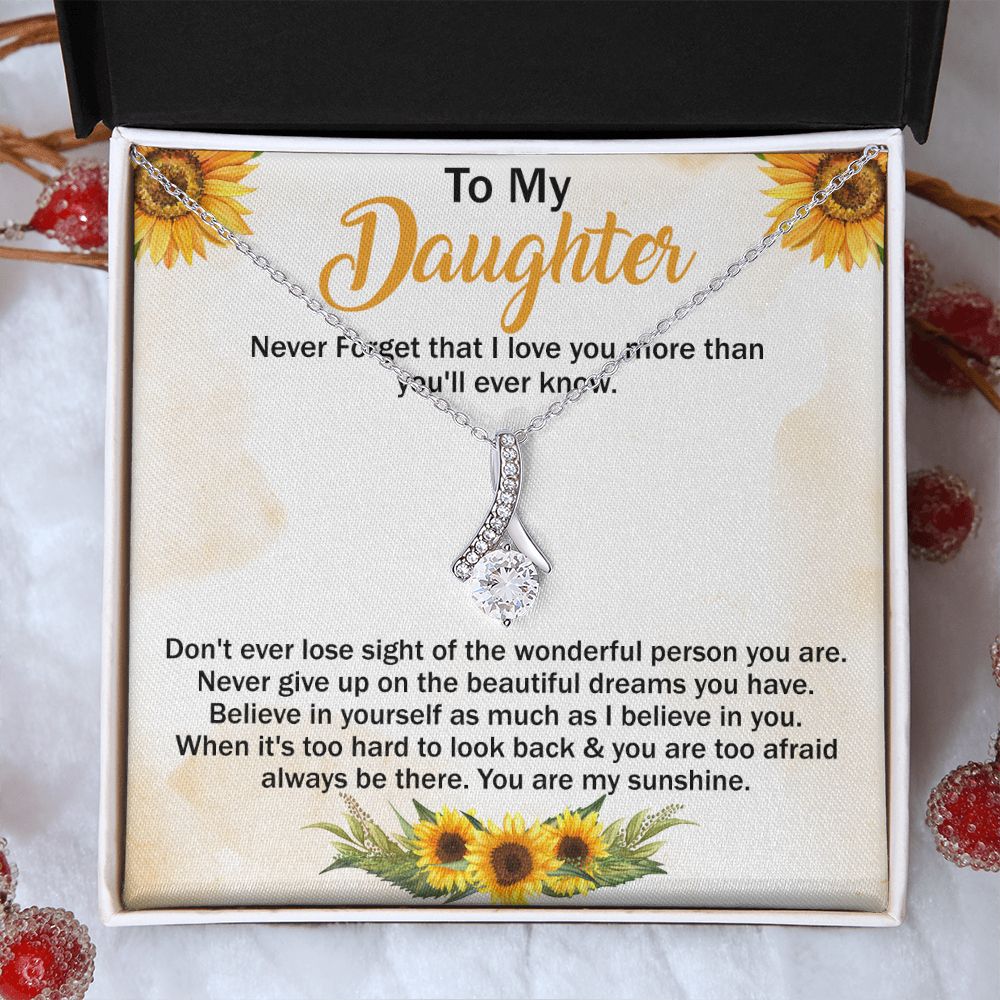 Mother Daughter Gift Ideas, To My Daughter Gift Necklace from Mom, Jewelry Pendant Present for Daughter, Birthday Christmas Gift Graduation Gifts for Daughters, Mother and Daughter Necklace 29 Alluring Beauty Necklace