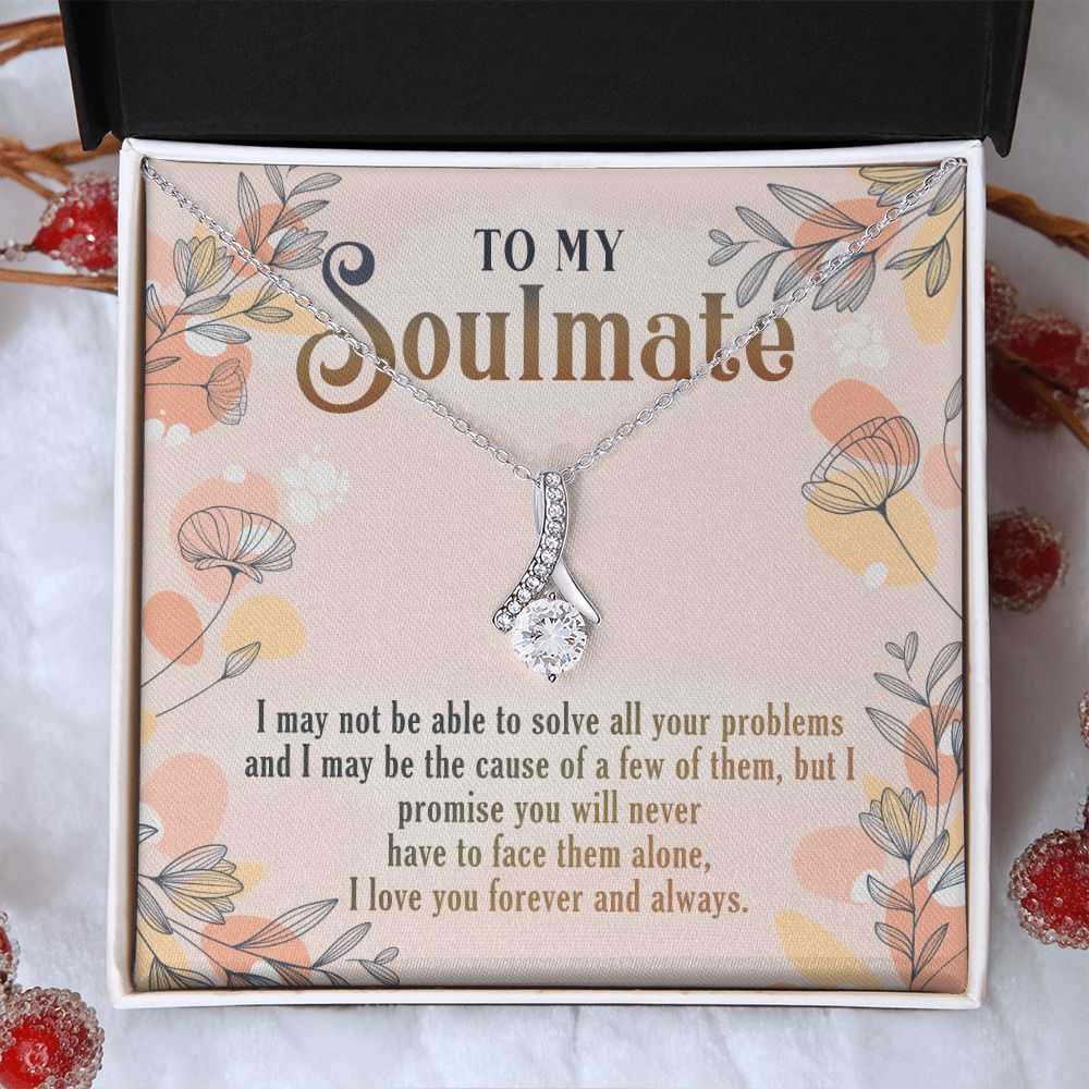 To My Soulmate Necklace for Women Birthday Christmas Jewelry Gifts For My Wife with Message Card Box Personalized Gift Present Pendant for Future Wife Soulmate Girlfriend Love 8 Alluring Beauty Necklace