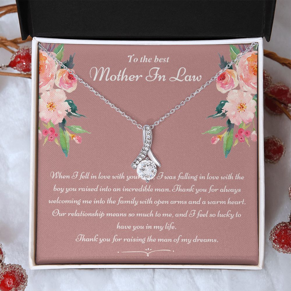 To The Best Mother In Law Gifts, Love Knot Necklace, Mother's Day Necklace Gifts Alluring Beauty Necklace