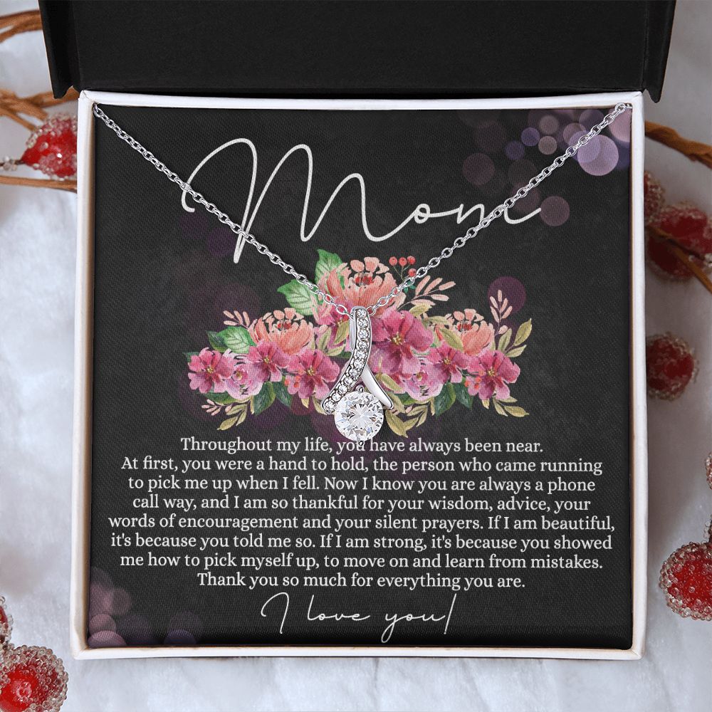 To My Mom Necklace, Mom Gifts, Mom Jewelry Box, Necklace for Mom, Gifts for Mom, Mother's Day Necklace Jewelry Gift For Mom, Birthday Gift For Mom, Thank you Mom Gift Alluring Beauty Necklace