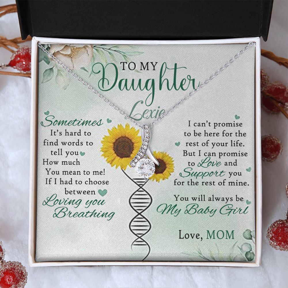 Jewelry Pendant Present for Daughter, To My Daughter Gift Necklace from Mom, Mother Daughter Gift Ideas, Birthday Christmas Gift Graduation Gifts for Daughters, Mother and Daughter Necklace 17 Alluring Beauty Necklace