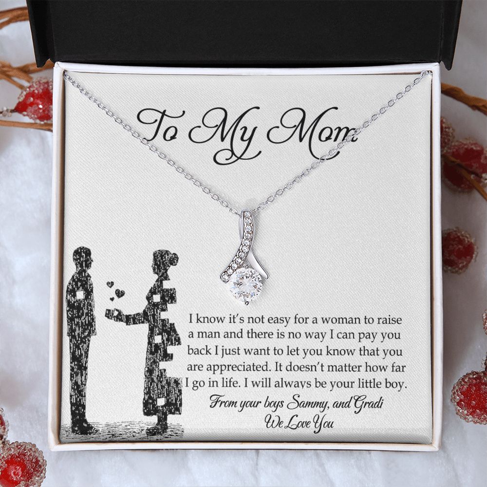 To My Mom Necklace, Gift For Mom, Mother's Day Gift from Son, Mom Jewelry Gift for Mothers Day, Birthday Gift for Mother, Moms Gift from Daughter Son, Necklace for Mom Mother Alluring Beauty Necklace