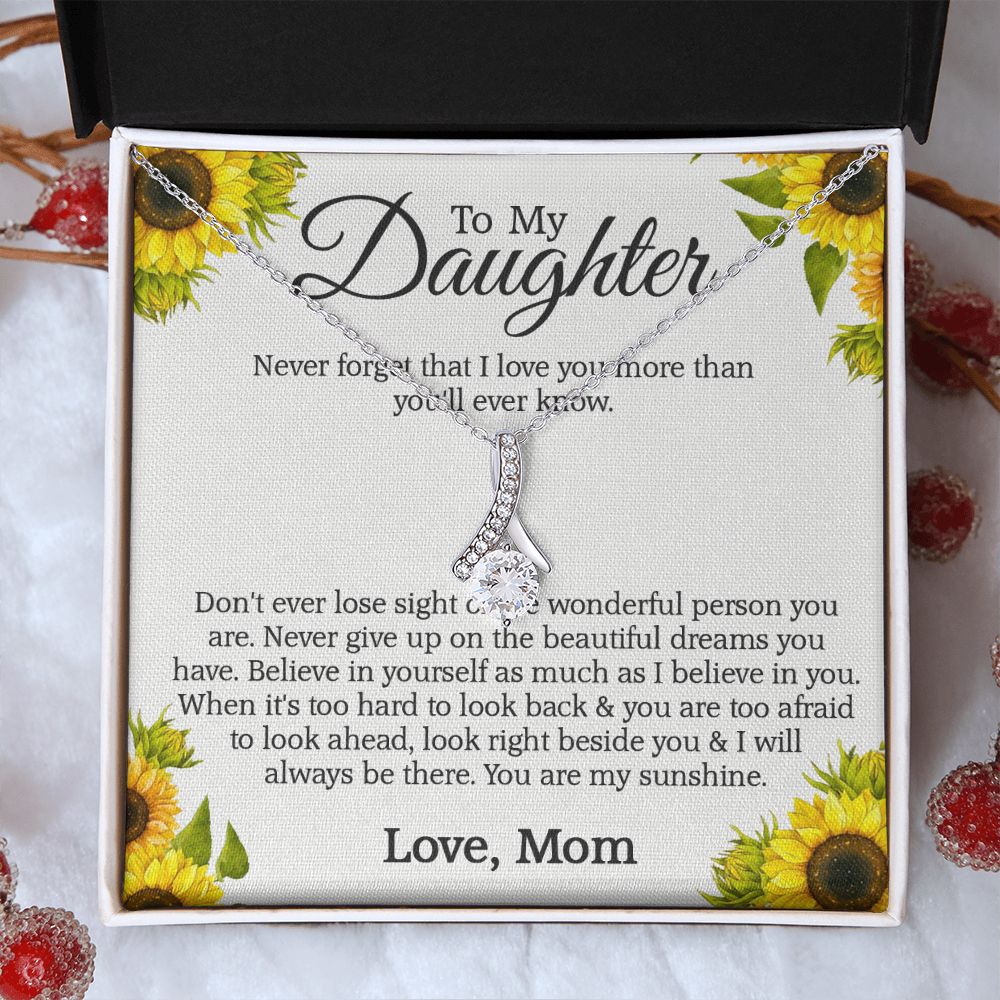 Mother Daughter Gift Ideas, To My Daughter Gift Necklace from Mom, Jewelry Pendant Present for Daughter, Birthday Christmas Gift Graduation Gifts for Daughters, Mother and Daughter Necklace 2132 Alluring Beauty Necklace